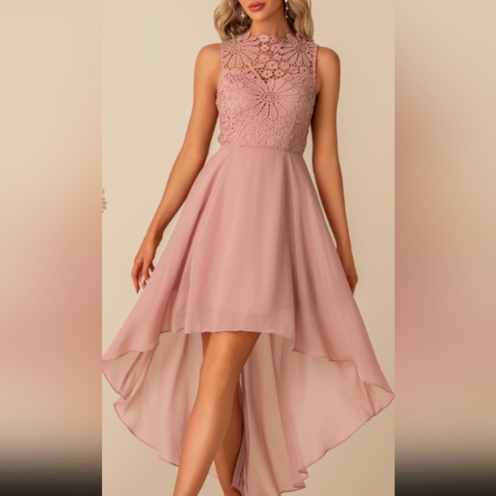 Dusty pink asymmetrical dress